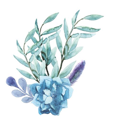 Blue Watercolor Flowers Png Images And Photos Finder