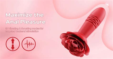 Remote Control Rose Thrusting Vibrating Anal Plug Wildrosey Official Store