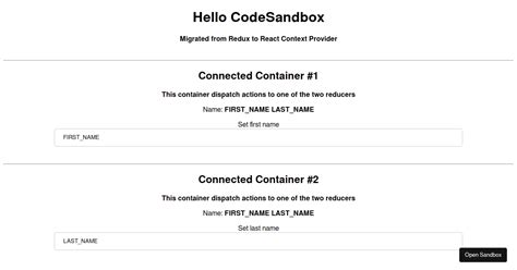 React Context Provider Example Forked Codesandbox