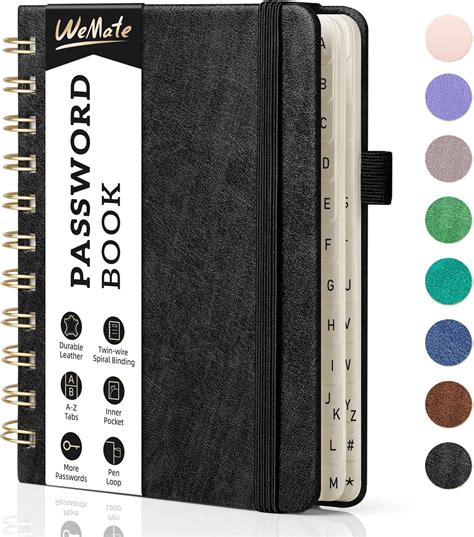 Amazon Wellspring Password Book Croc Black Password Book Croc