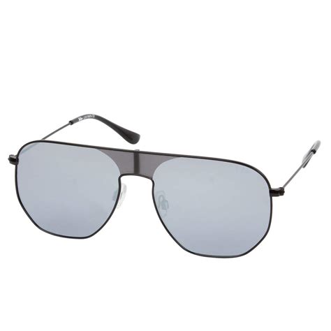 Buy Lee Cooper Men S Uv Mirrored Square Full Rim Sunglasses Black Lens Color Silver Lens