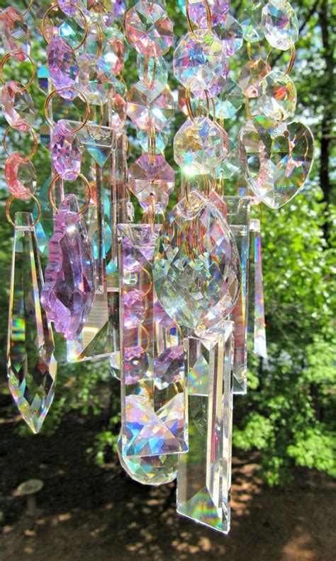 Ab Crystal Wind Chime Crystal Sun Catcher Glass Wind Chime Etsy Crystal Wind Chimes Wind