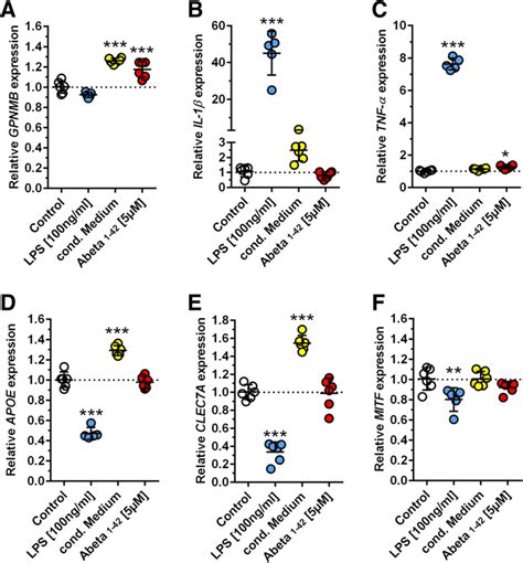 Soluble Aβ induces GPNMB mRNA expression in immortalized microglia