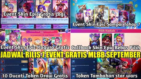 UPDATE JADWAL RILIS 7 EVENT GRATISAN MLBB SEPTEMBER 2024 SKIN EPIC