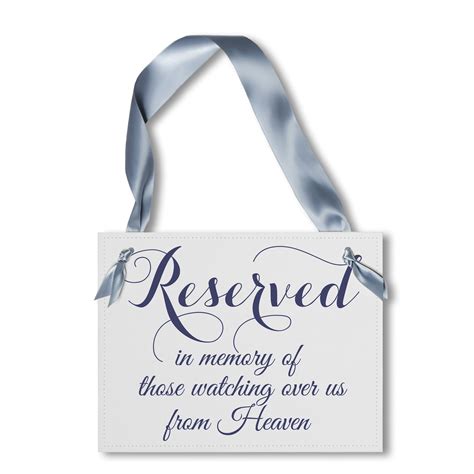 Ritzy Rose Memorial Chair Sign Navy Blue On X In White Linen