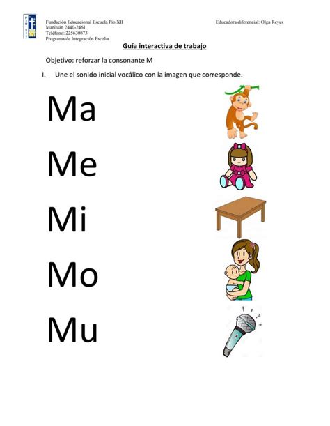 Guía De Trabajo Consonante M Worksheet Consonantes Enseñanza De Las Letras Letra M Preescolar