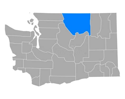 Location Map of the Okanogan County of Washington, USA Stock Vector ...