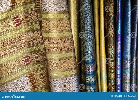 Thai Silk Fabric Pattern Stock Image Image Of Textile