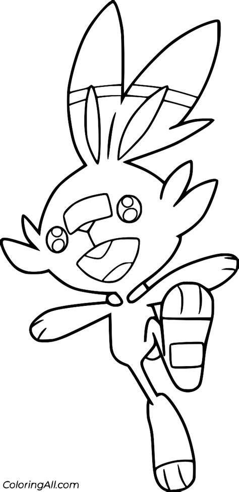 Scorbunny Coloring Page ColoringAll