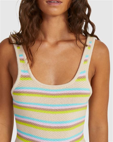 Roxy Womens Playa Del Amor Strappy Vest Top Dress Tapioca Surf