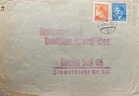 Deutschland Drittes Reich Briefumschlag Mit Briefmarke Stempel