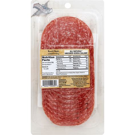 Boars Head Genoa Salame Uncured All Natural 4 Oz Instacart