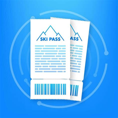 Ski pass. ski lift ticket. Mountain background vector. Isolated flat vector illustration ...