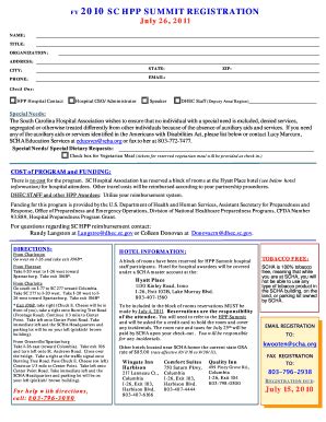 Fillable Online Scha Hpp Summit Registration Brochure South