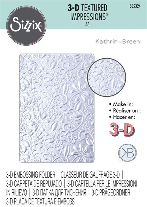 Lacey D Textured Impressions Embossing Folder Sizzix Embossing