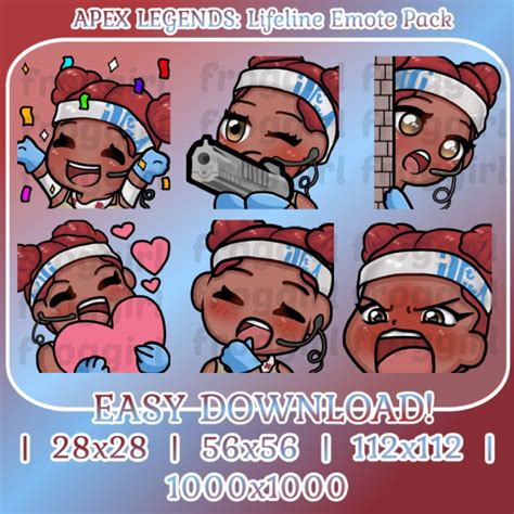 Apex Legends Cute Lifeline Emote Pack Twitch Youtube Discord Lifeline