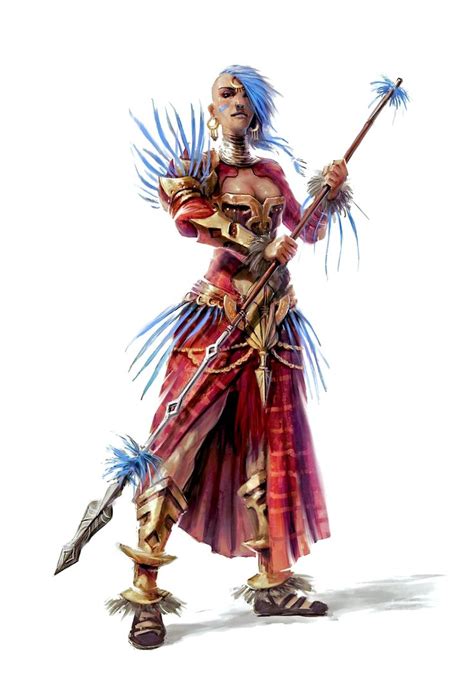 Female Spear Sorcerer Or Shaman Pathfinder Pfrpg Dnd D D D Fantasy