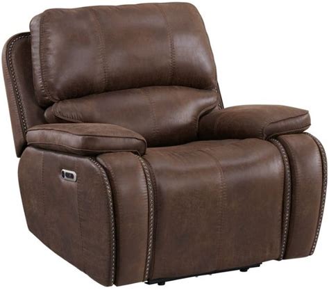 Elements International Atlantis Heritage Brown Power Recliner Lacks