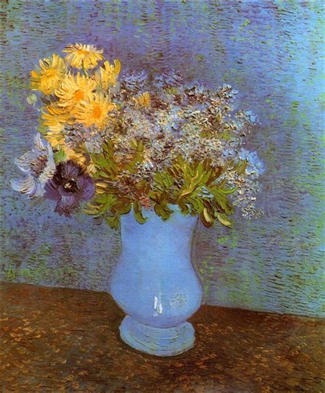 Vase with Lilacs, Daisies and Anemones, 1887 - Vincent van Gogh - WikiArt.org