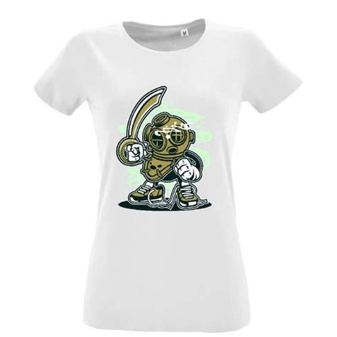 T Shirt Premium Manche Courte Femme Blanc Diver Blanc