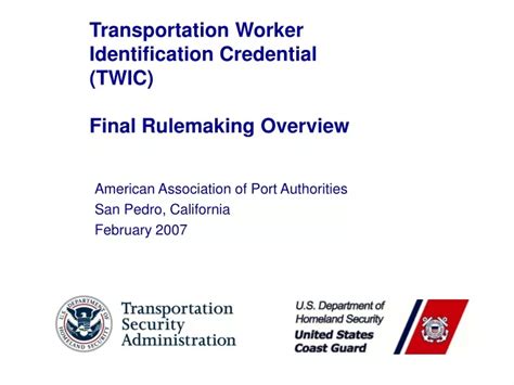 PPT Transportation Worker Identification Credential TWIC Final