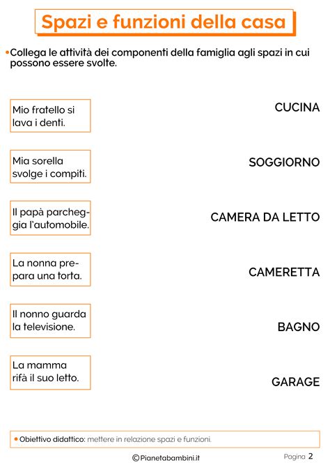 Spazi E Funzioni Della Casa Schede Didattiche Per La Scuola Primaria