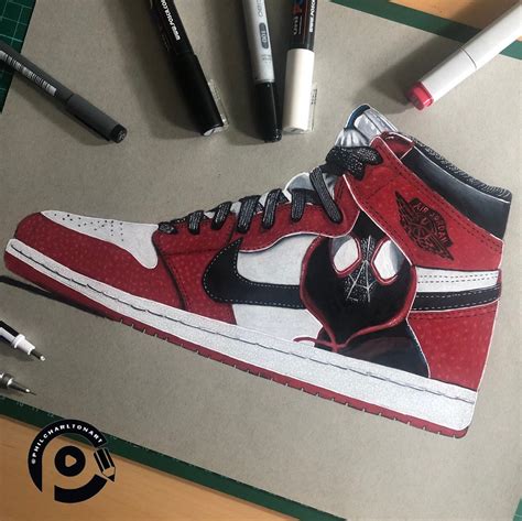 Nike Air Jordan Miles Morales Illustrated Prints | Etsy