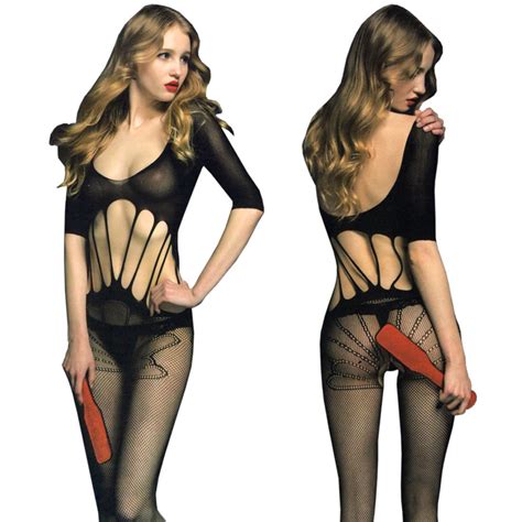 Buy JM Women Nylon Full Body Stockings Net Halter Lingerie Fishnet Thigh Highs Socks Hose Black