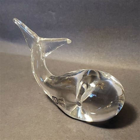 Vint V Nason And C Murano Italy Clear Art Glass Whale Sculpture Figurine Labeled Ebay