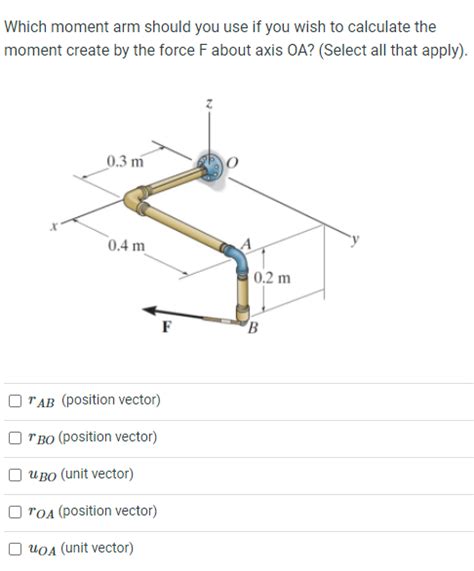 Solved Which Moment Arm Should You Use To Calculate The Chegg