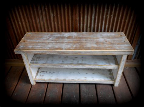 Pre-teen Shoe Rack Bench Two Tone Rustic White