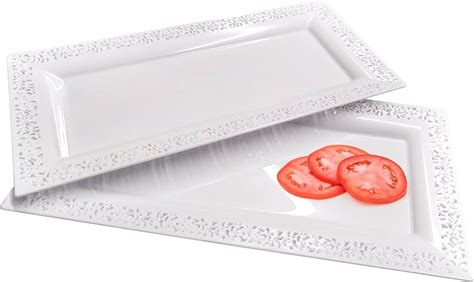 Yumchikel Elegant Plastic Serving Tray Platter Set 4pk 57 OFF