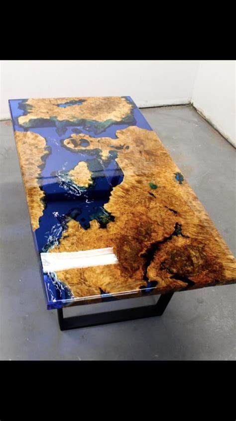 Maple Burl Resin River Dining Table Etsy Mesa De Resina Muebles De