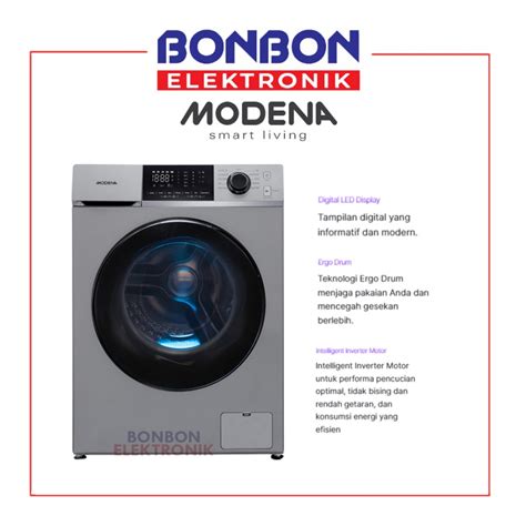 Jual Modena Mesin Cuci Front Loading Kg Wf Wf Inverter