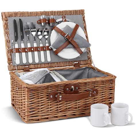 Amazon Picnic Basket For 2 Willow Hamper Set With Insulated