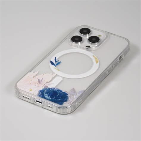 Coque IPhone 14 Pro Max Gel Silicone Rigide Avec MagSafe Rose Bleue