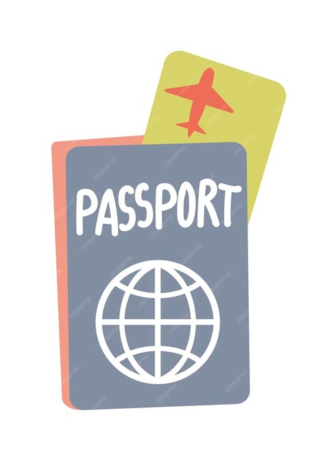 Premium Vector Foreign Passport With Plane Tickets Inside Cartoon