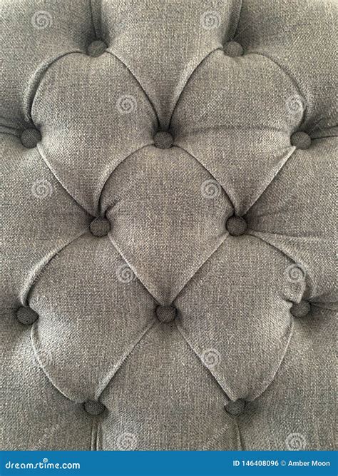 Grey Linen Tufted Chair Fabric Texture Stock Photography