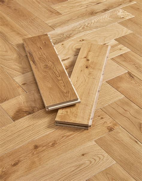 Farmhouse Natural Herringbone Oak Brushed Oiled Engineered Wood