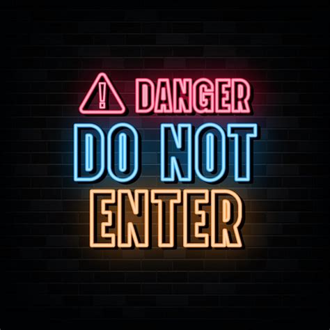 Premium Vector Do Not Enter Neon Signs Vector Design Template Neon Style