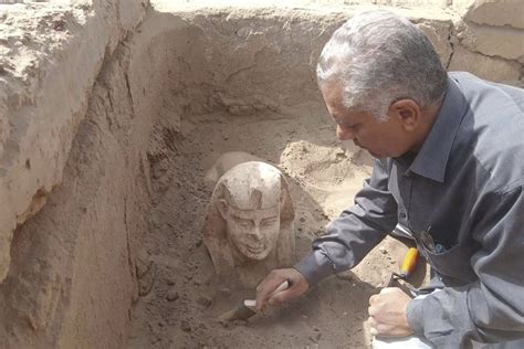 Archaeologists Unearth Sphinx With Smiley Face Dimples In Egypt