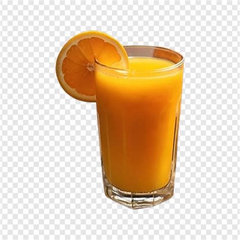 Suco De Laranja Fresco Isolado Sobre Um Fundo Transparente Psd Premium