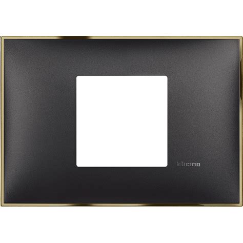 Classia Cover Plate 2 Modules Centered Black Gold BT R4819BD