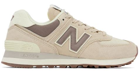 New Balance Beige Brown 574 Sneakers In Black Lyst