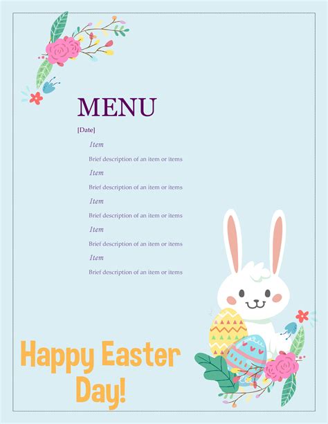 Spring Menu Template