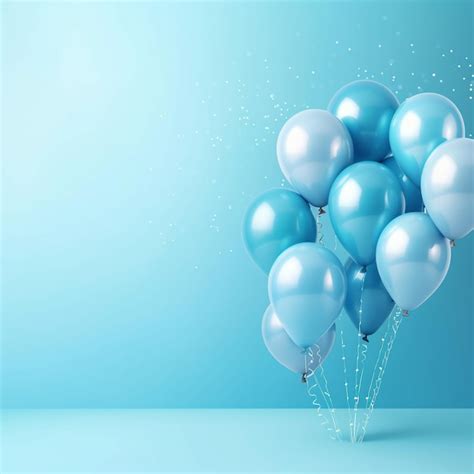 Premium Photo | A birthday concept light blue balloons full background ...