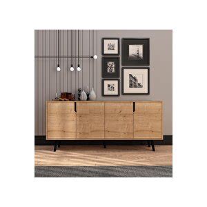 Vertex Mobilya Latina Ahşap Ayaklı Modern Konsol 180 Cm Safir Meşe Konsol