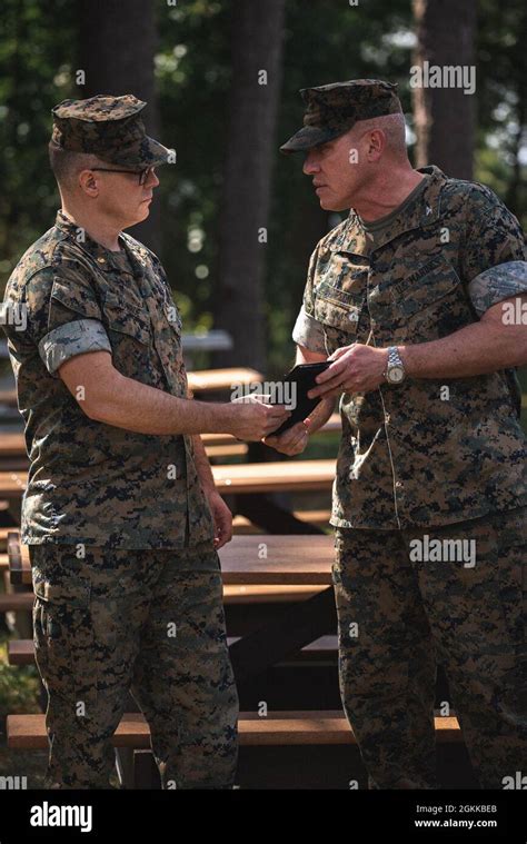 U S Marine Corps Maj Robert Monroe Left Staff Judge Advocate 26th