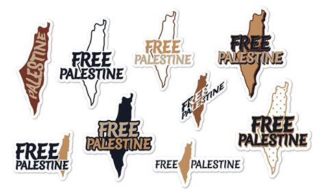 Collection of Free Palestine stickers 17069093 Vector Art at Vecteezy