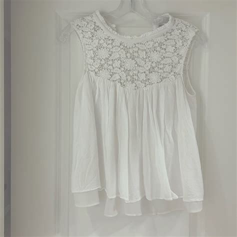 Zara Tops Zara Trafaluc White Cropped Lace Tank Poshmark